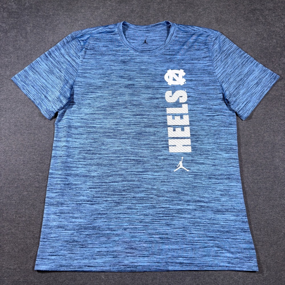Jordan T-Shirt Mens Large Blue UNC North Carolina Tar Heels Jordan Brand Dri-Fit